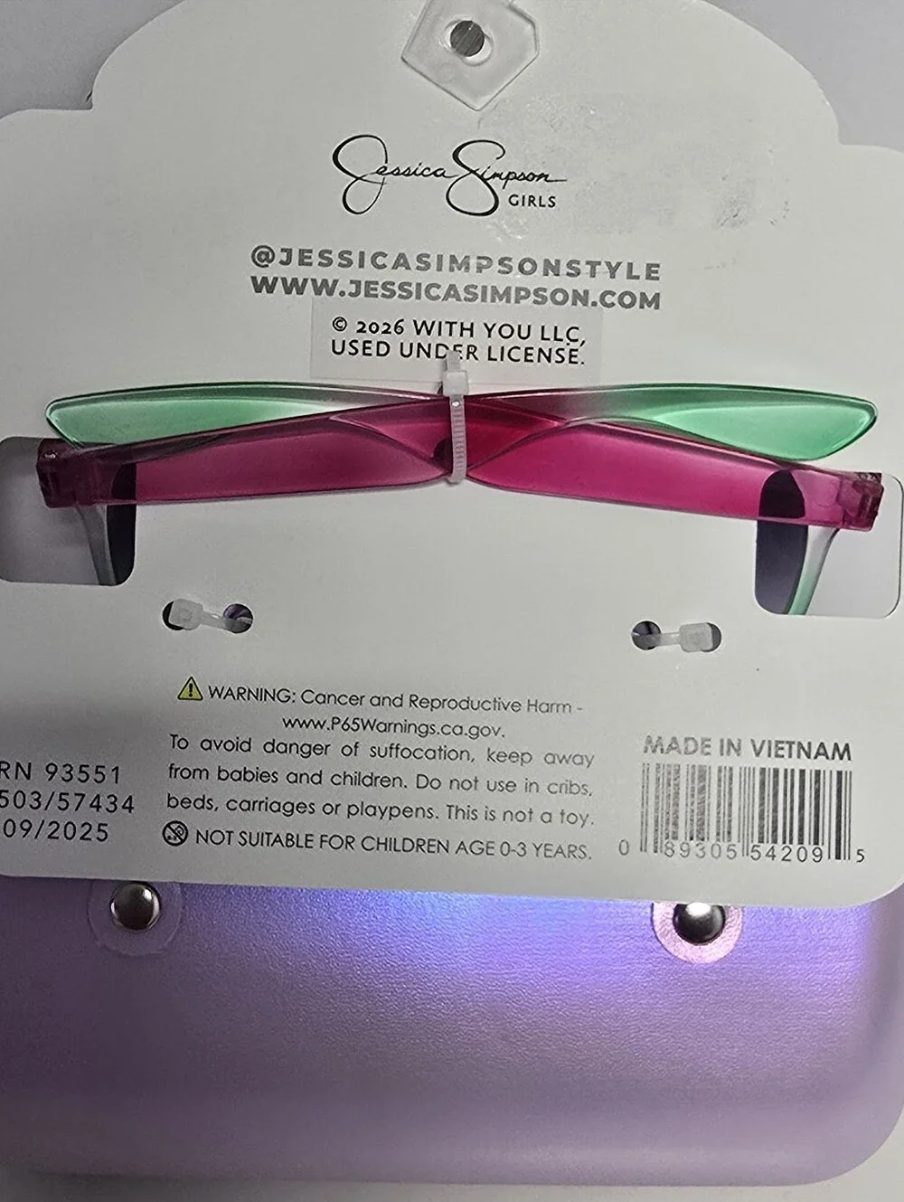 NWT Jessica Simpson Girls Ombre Sunglasses & Matching Case Cherry Patch